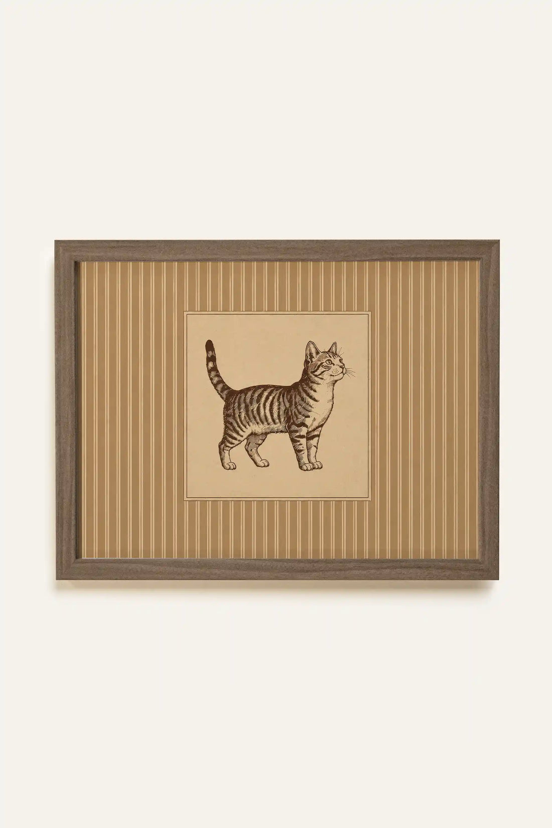 OLD SOUL CAT, Oeuvre sur toile rigide, encadré brun chêne