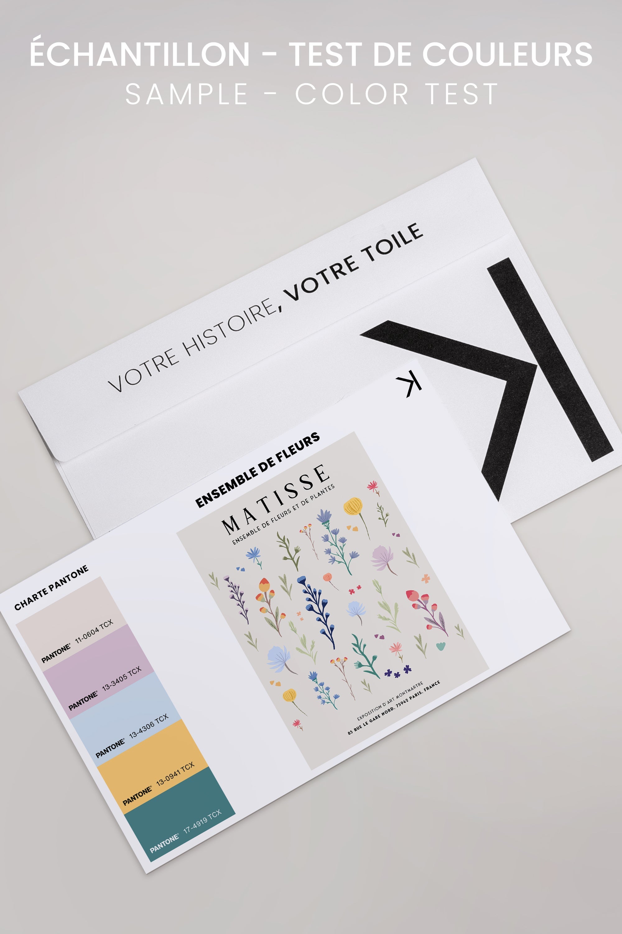 OLEKA CANVAS - ENSEMBLE DE FLEURS, Oeuvre sur toile étirée, encadré Noir