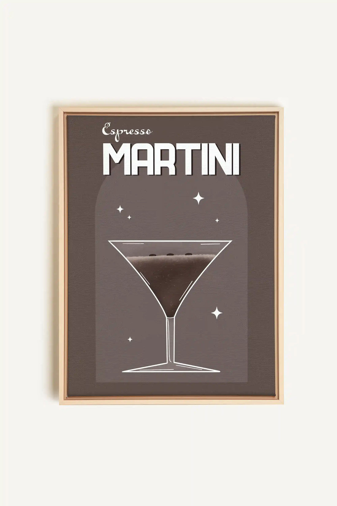 ESPRESSO MARTINI, Oeuvre sur toile étirée, encadré Naturel Clair