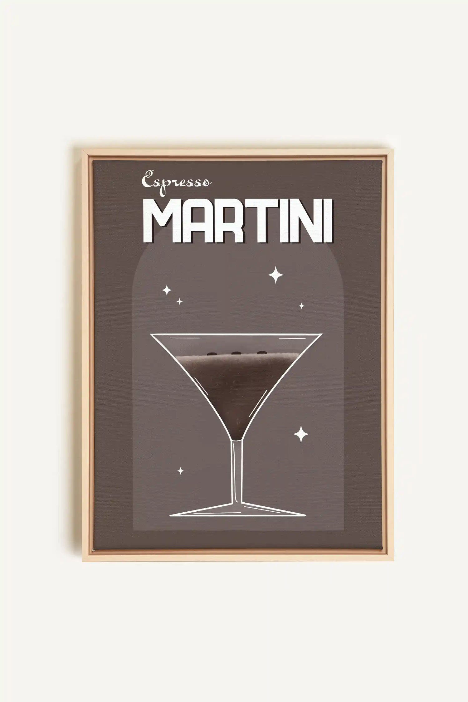 ESPRESSO MARTINI, Artwork on stretched canvas, framed Natural Light