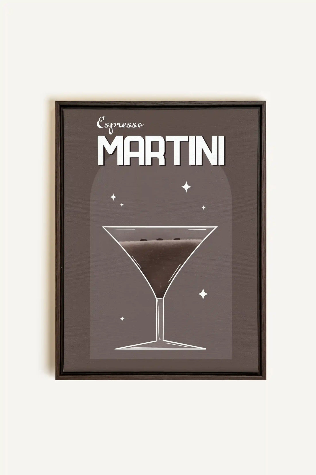 ESPRESSO MARTINI, Oeuvre sur toile étirée, encadré Brun Noyer