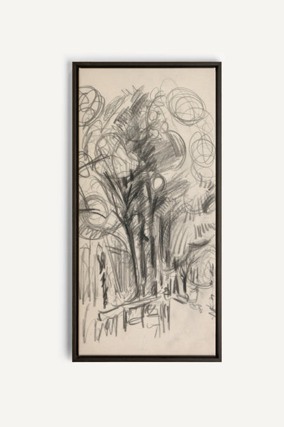 LIGNES DU VENT, Oeuvre sur toile étirée, encadré Brun Noyer