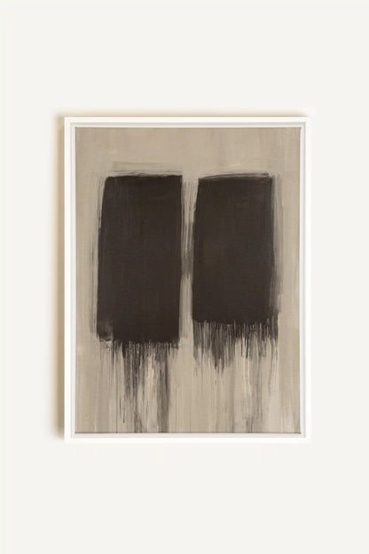 FADING SHADOWS, Artwork on stretched canvas, framed in white