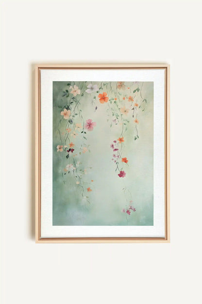 FLORAL CASCADE, Artwork on stretched canvas, framed Natural Light