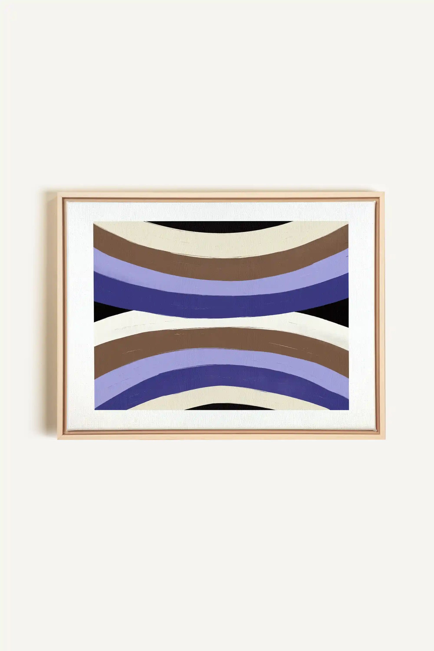 FLOW OF SHADES, Oeuvre sur toile étirée, encadré Naturel Clair