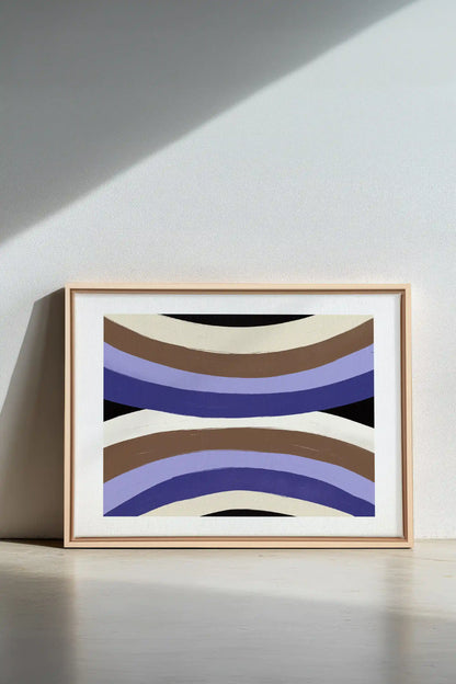 FLOW OF SHADES, Oeuvre sur toile étirée, encadré Naturel Clair