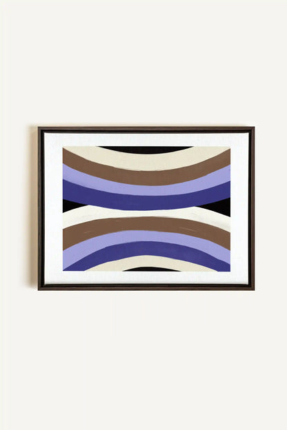 FLOW OF SHADES, Oeuvre sur toile étirée, encadré Brun Noyer