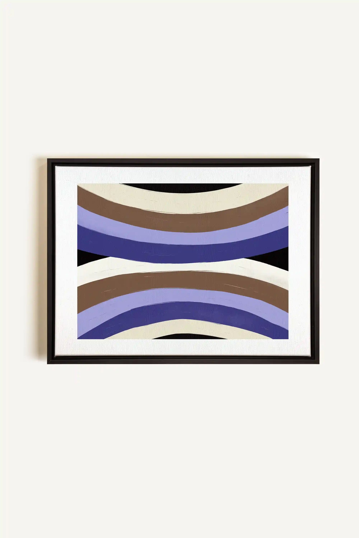 FLOW OF SHADES, Artwork on stretched canvas, framed in black