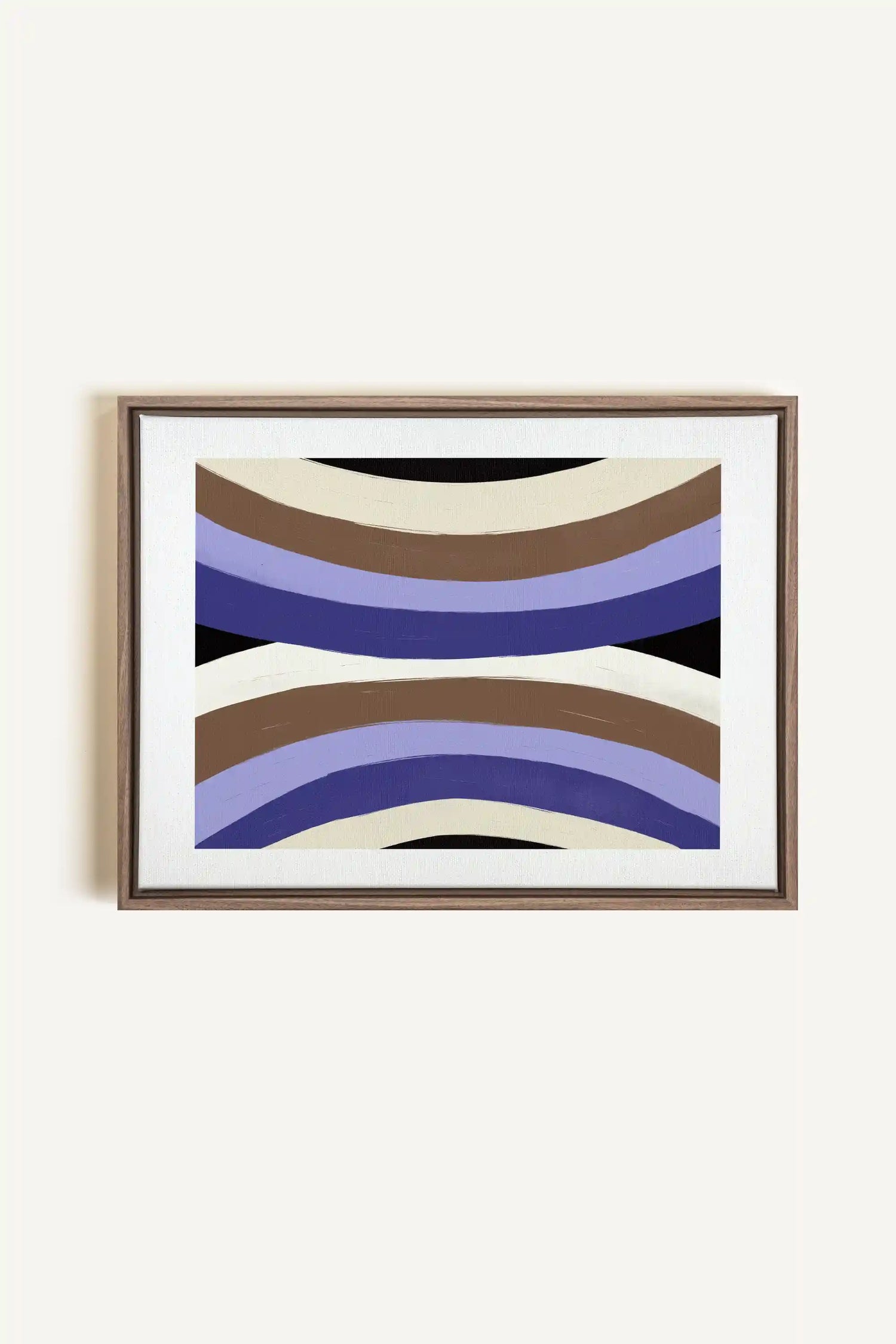 FLOW OF SHADES, Artwork on stretched canvas, framed in Brown Oak