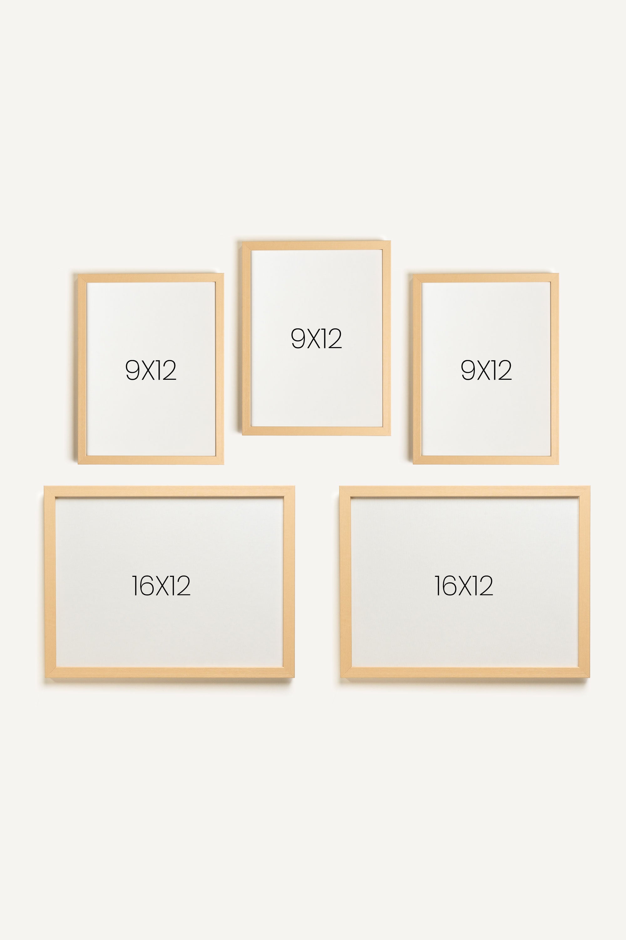 Cool Little Crew, set of 5 works on hard canvas, natural light frame