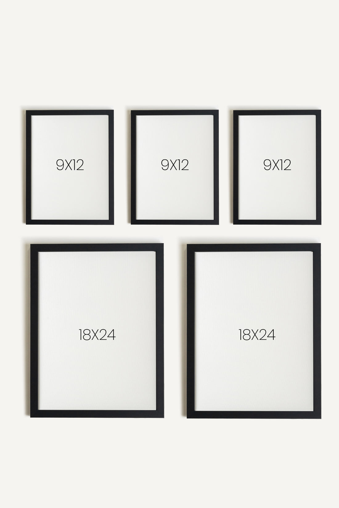 Rêves du verger, ensemble de 5 œuvres sur toile rigide, encadré noir