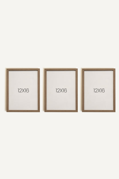 Safari Mini, ensemble de 5 œuvres sur toile rigide, encadré brun chêne