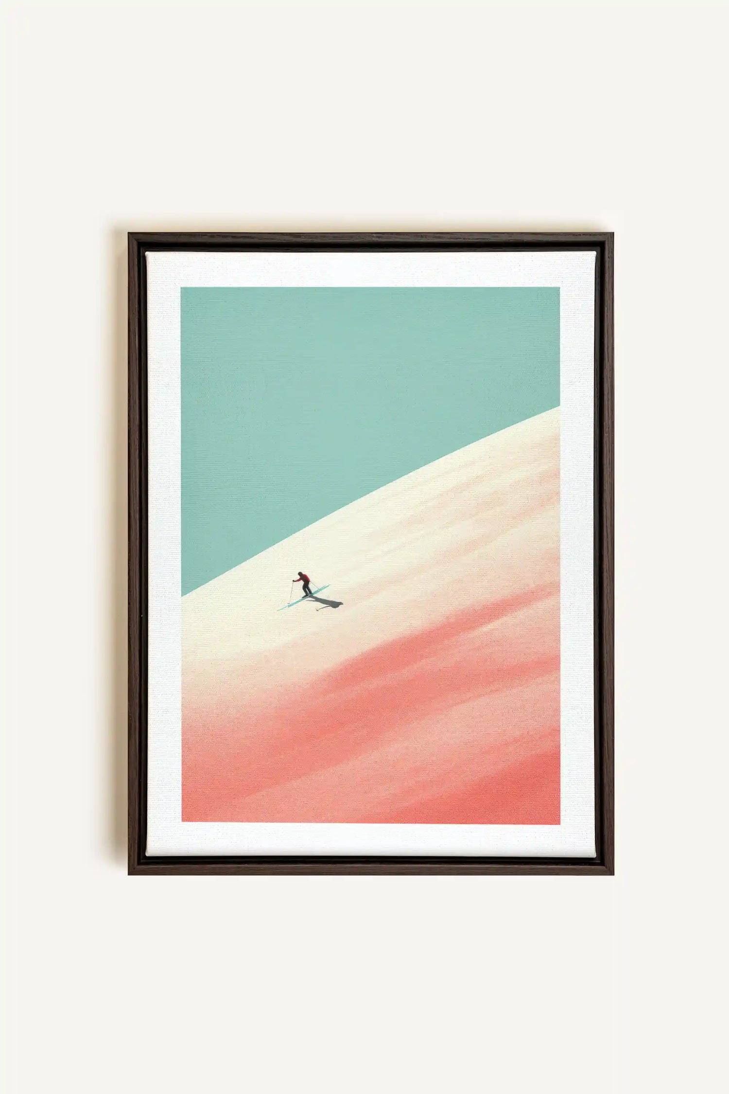 Frosty Glide, Oeuvre sur toile étirée, encadré Brun Noyer