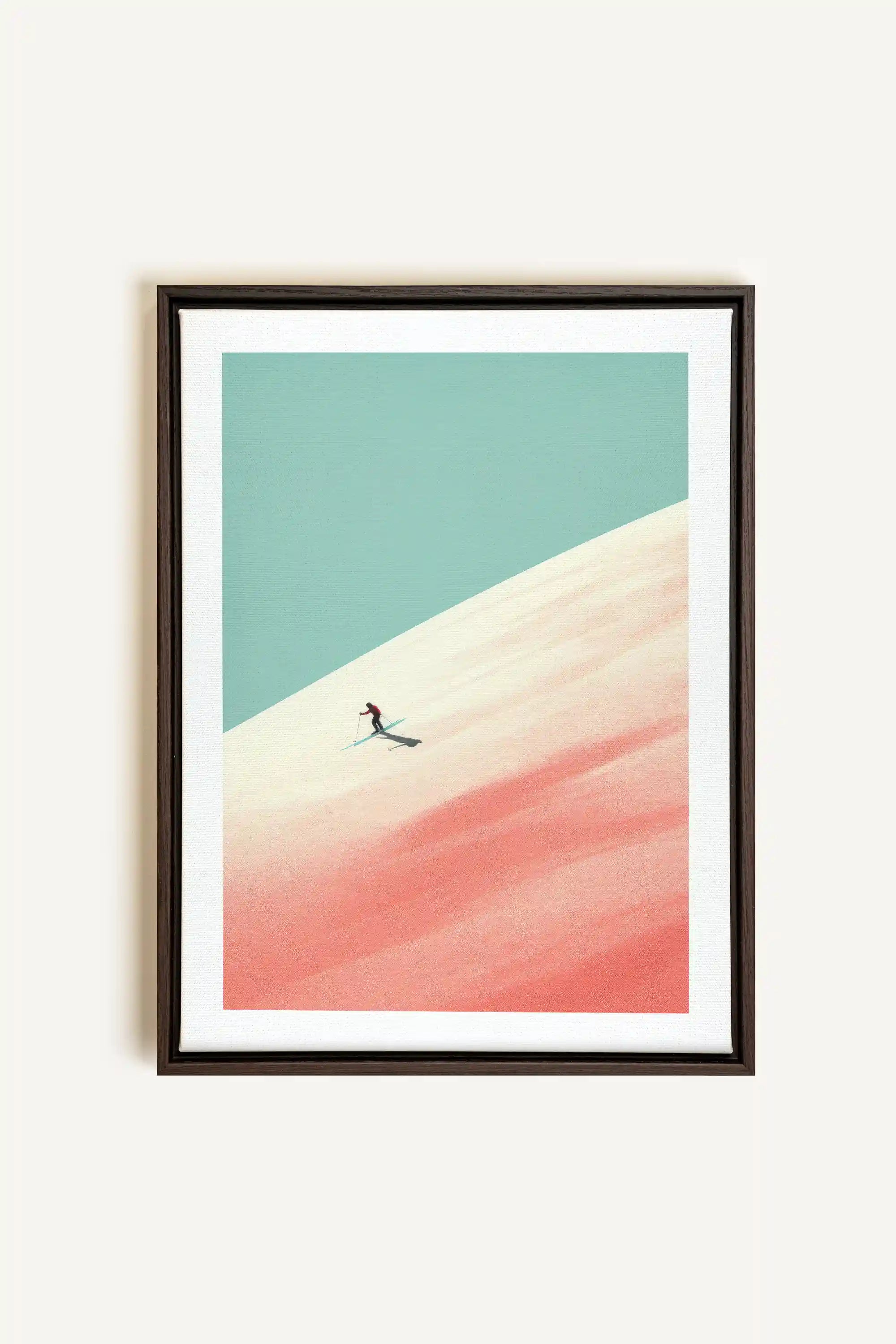 Frosty Glide, Oeuvre sur toile étirée, encadré Brun Noyer