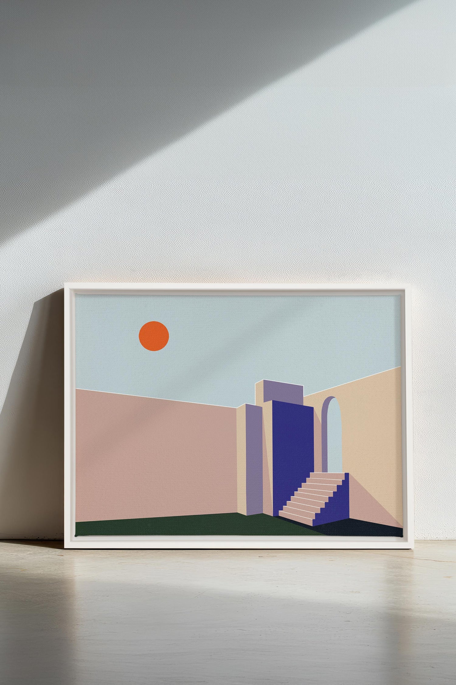 OLEKA CANVAS - GÉOMÉTRIE, Oeuvre sur toile étirée, encadré Blanc