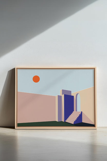 OLEKA CANVAS - GÉOMÉTRIE, Oeuvre sur toile étirée, encadré Naturel Clair