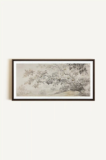 GOLDEN HARVEST, Oeuvre sur toile étirée, encadré Brun Noyer