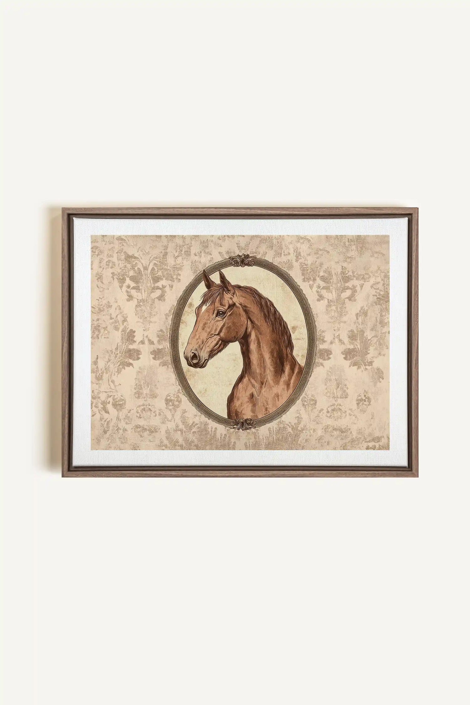 GRÂCE ROYALE, Artwork on stretched canvas, framed in Brown Oak