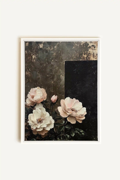 HIDDEN LIGHT, Artwork on stretched canvas, framed in white