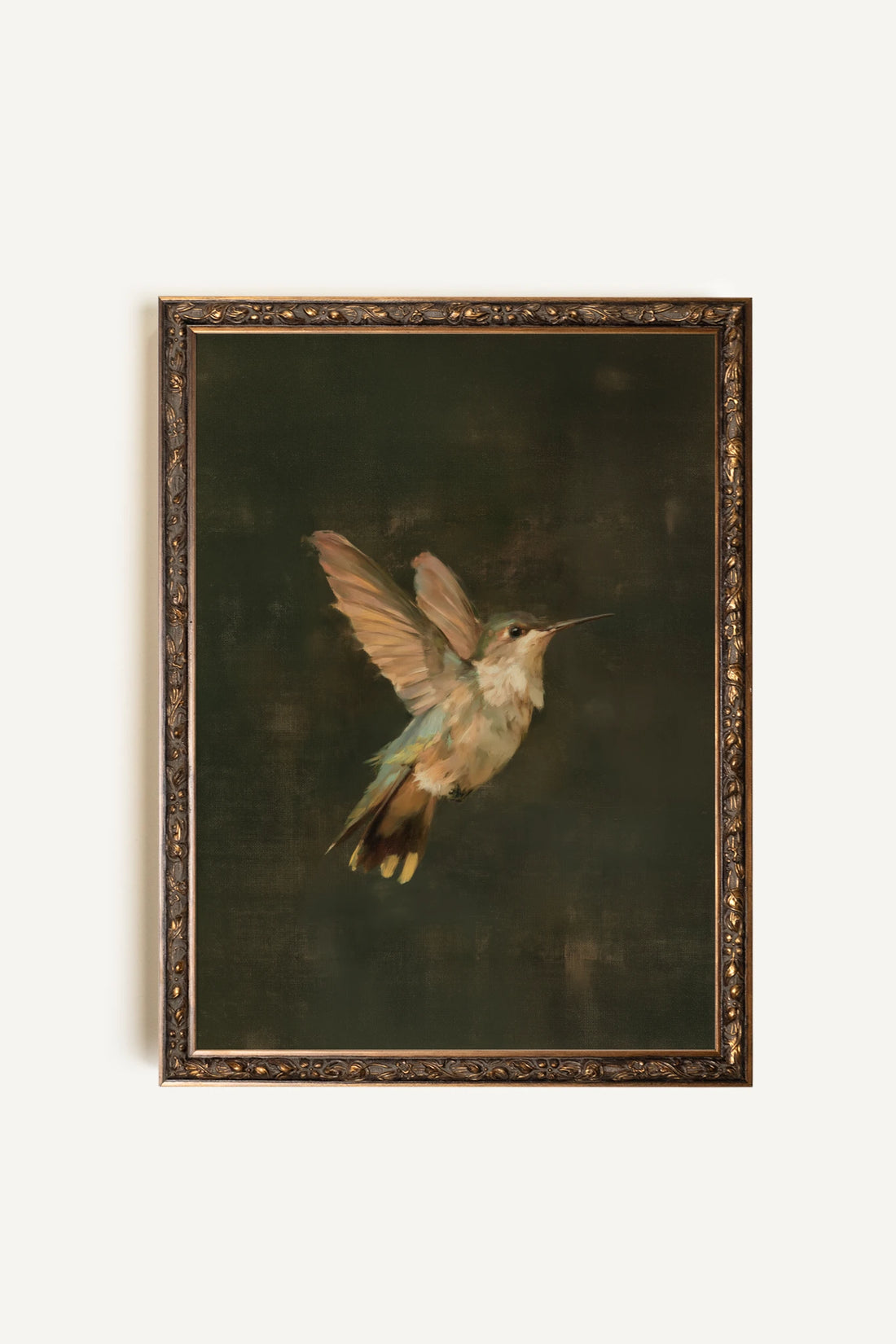 Hummingbird, Oeuvre sur toile rigide, encadré Vintage Bronze