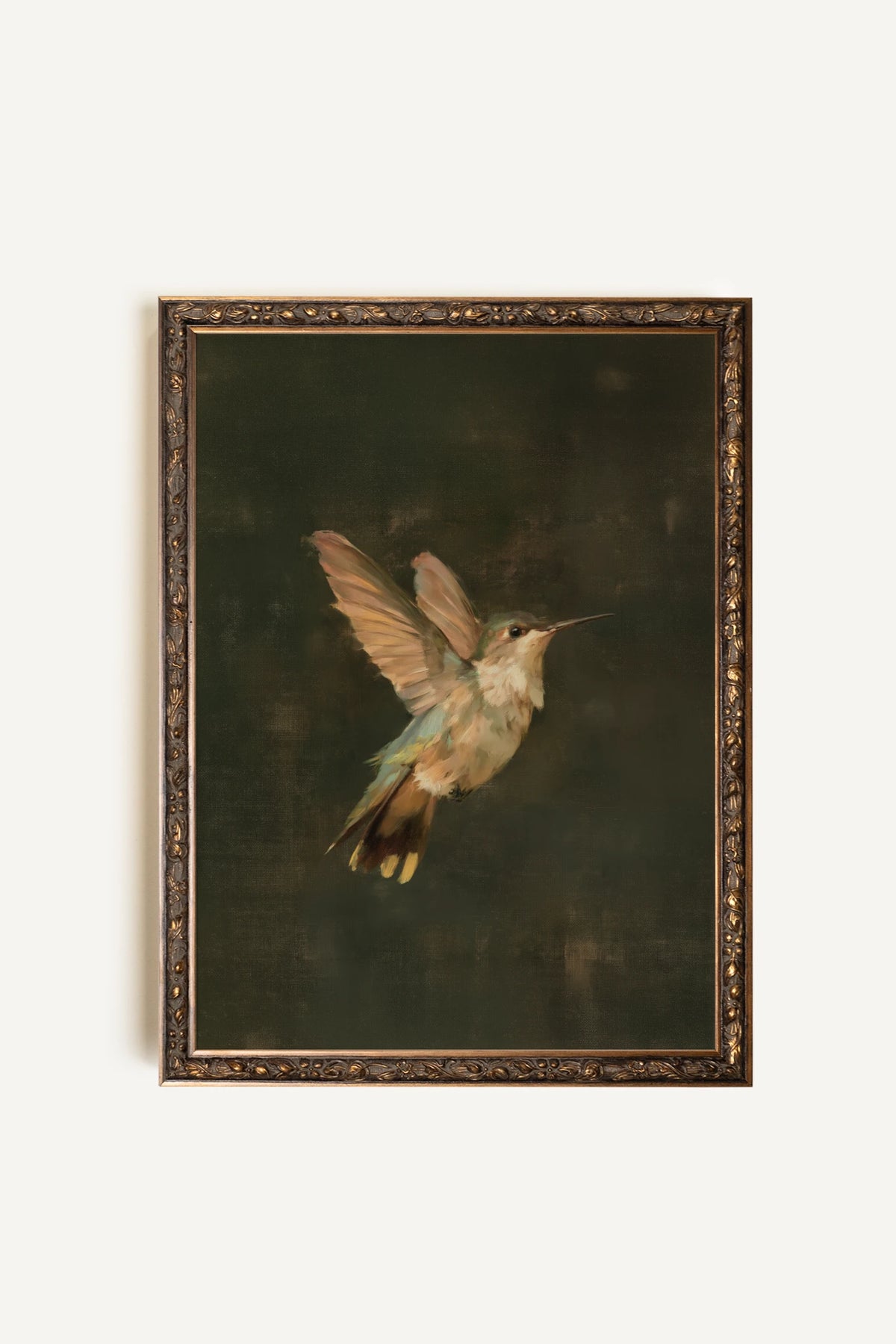 Hummingbird, Oeuvre sur toile rigide, encadré Vintage Bronze