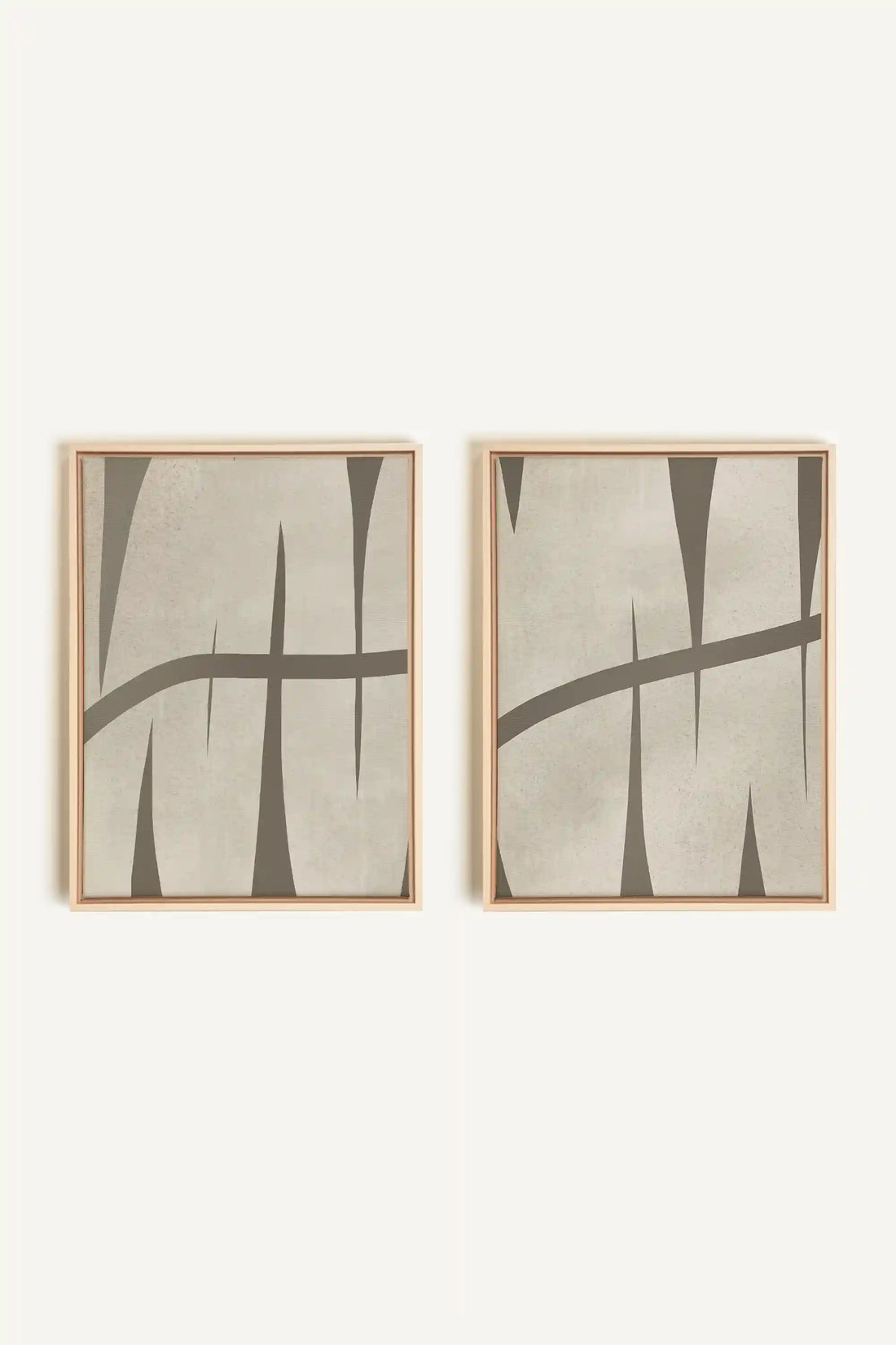 INTERTWINE DUO, 2 Artworks on stretched canvas, framed Natural Light