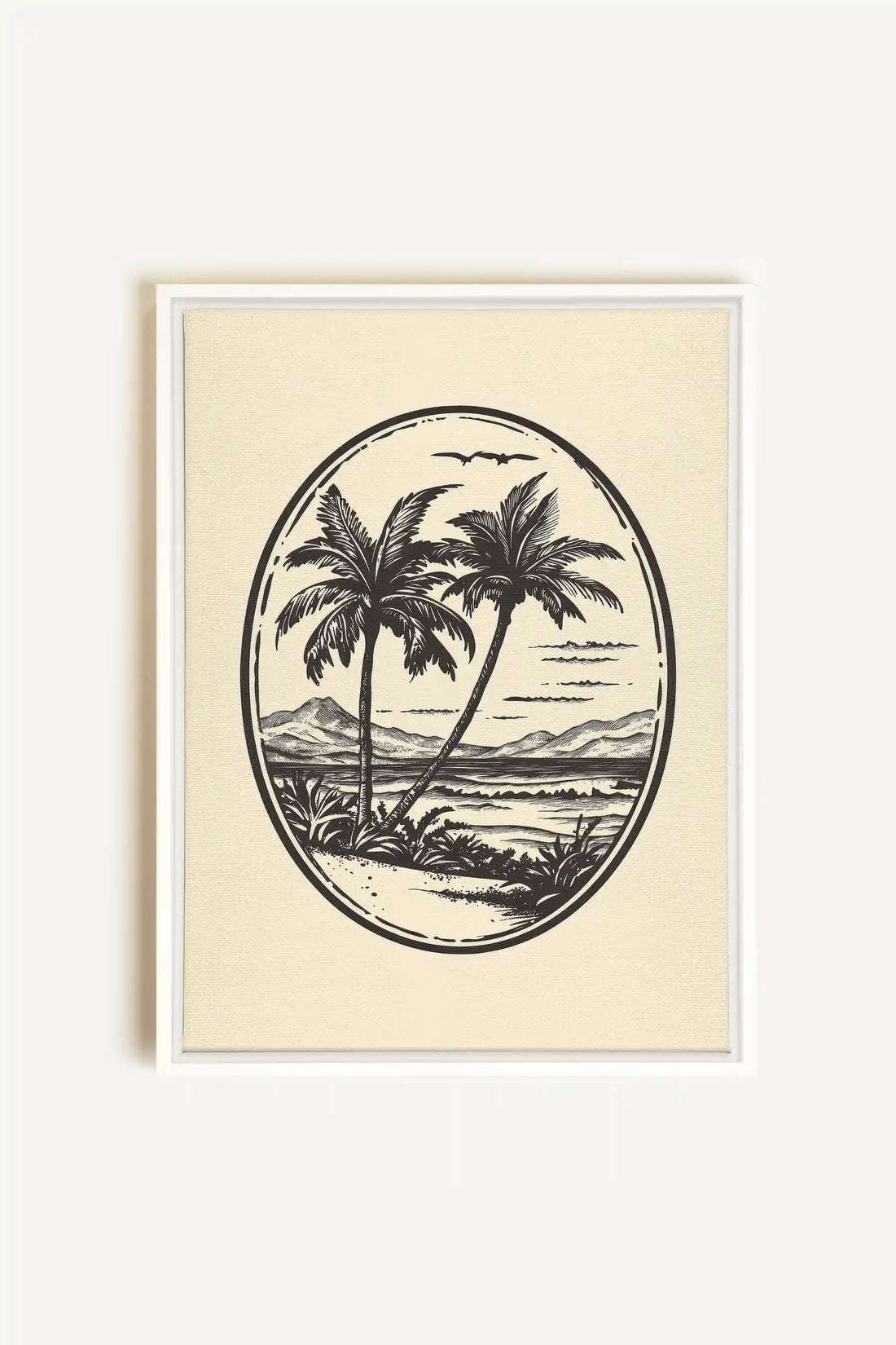 ISLAND ESCAPE, Oeuvre sur toile étirée, encadré Blanc