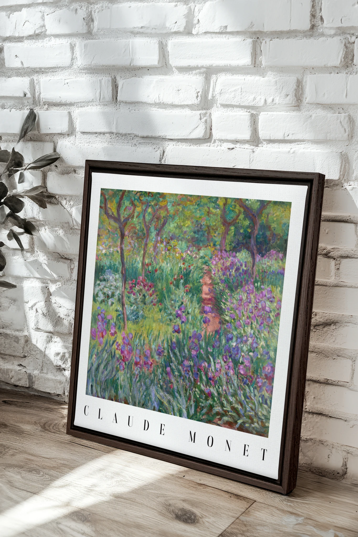 IRIS PATH, Work on stretched canvas, framed Walnut Brown