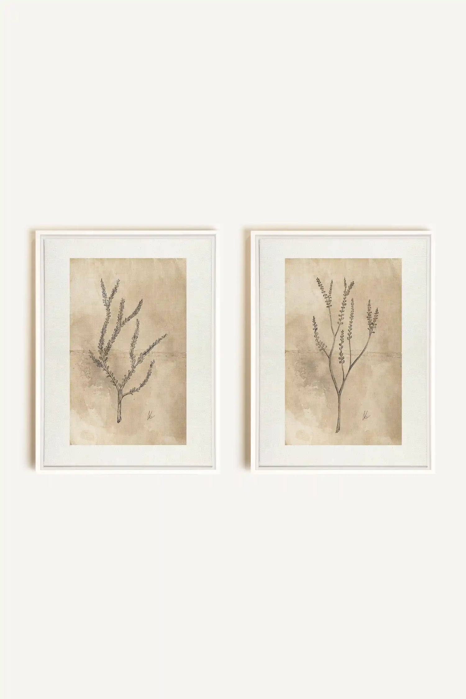 COMBINAISON JADE WILSON, 2 Works on stretched canvas, framed in white