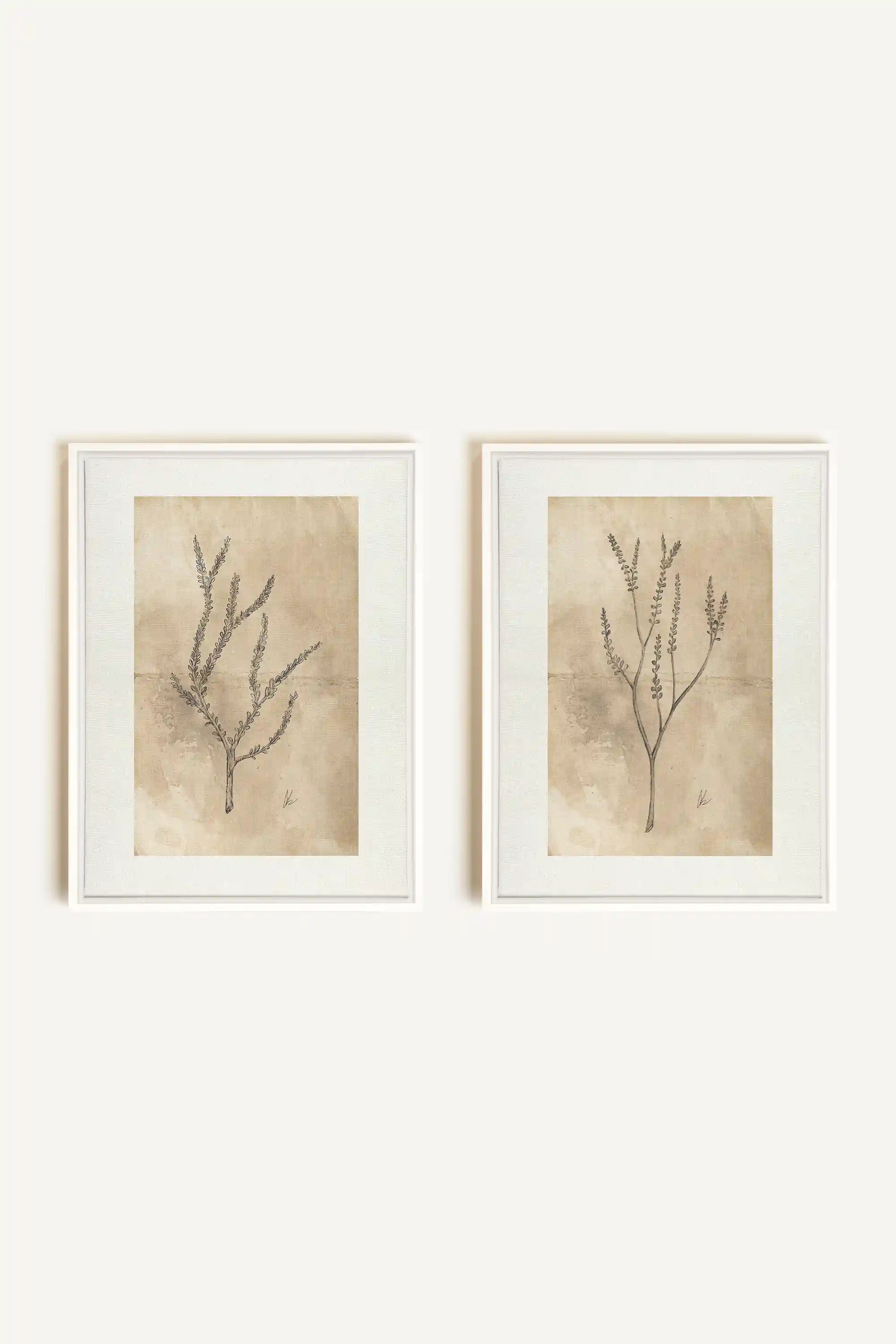 COMBINAISON JADE WILSON, 2 Works on stretched canvas, framed in white