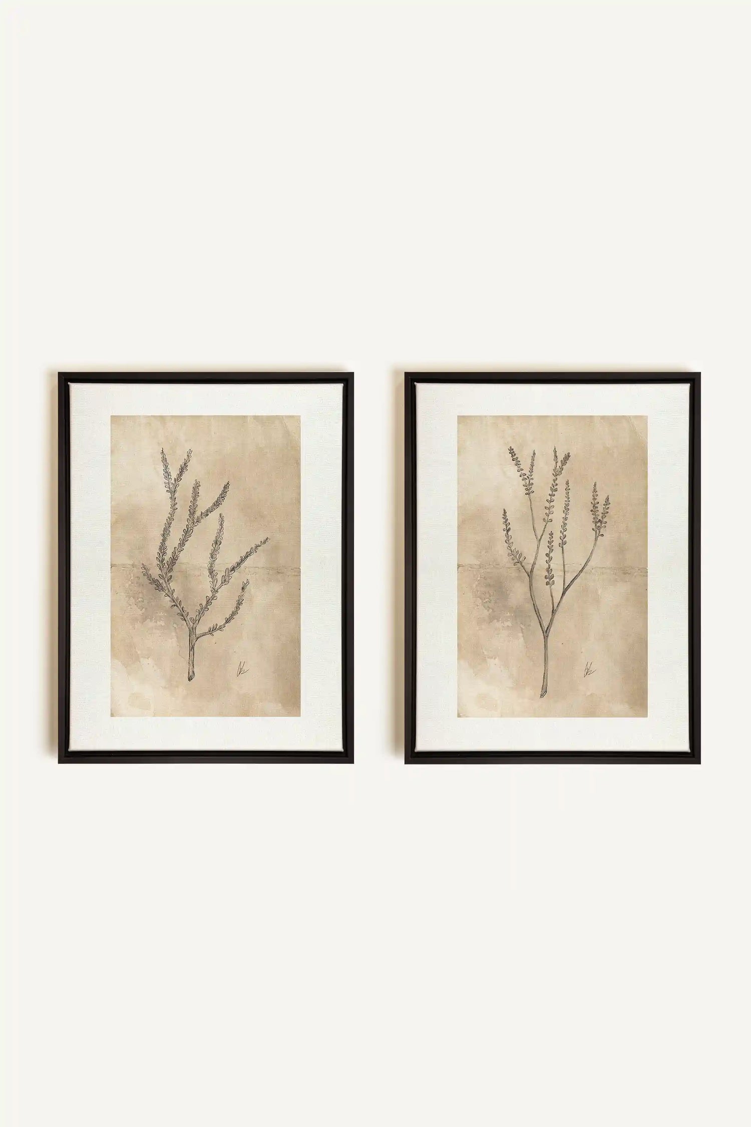 COMBINAISON JADE WILSON, 2 Oeuvres sur toile étirée, encadré Noir