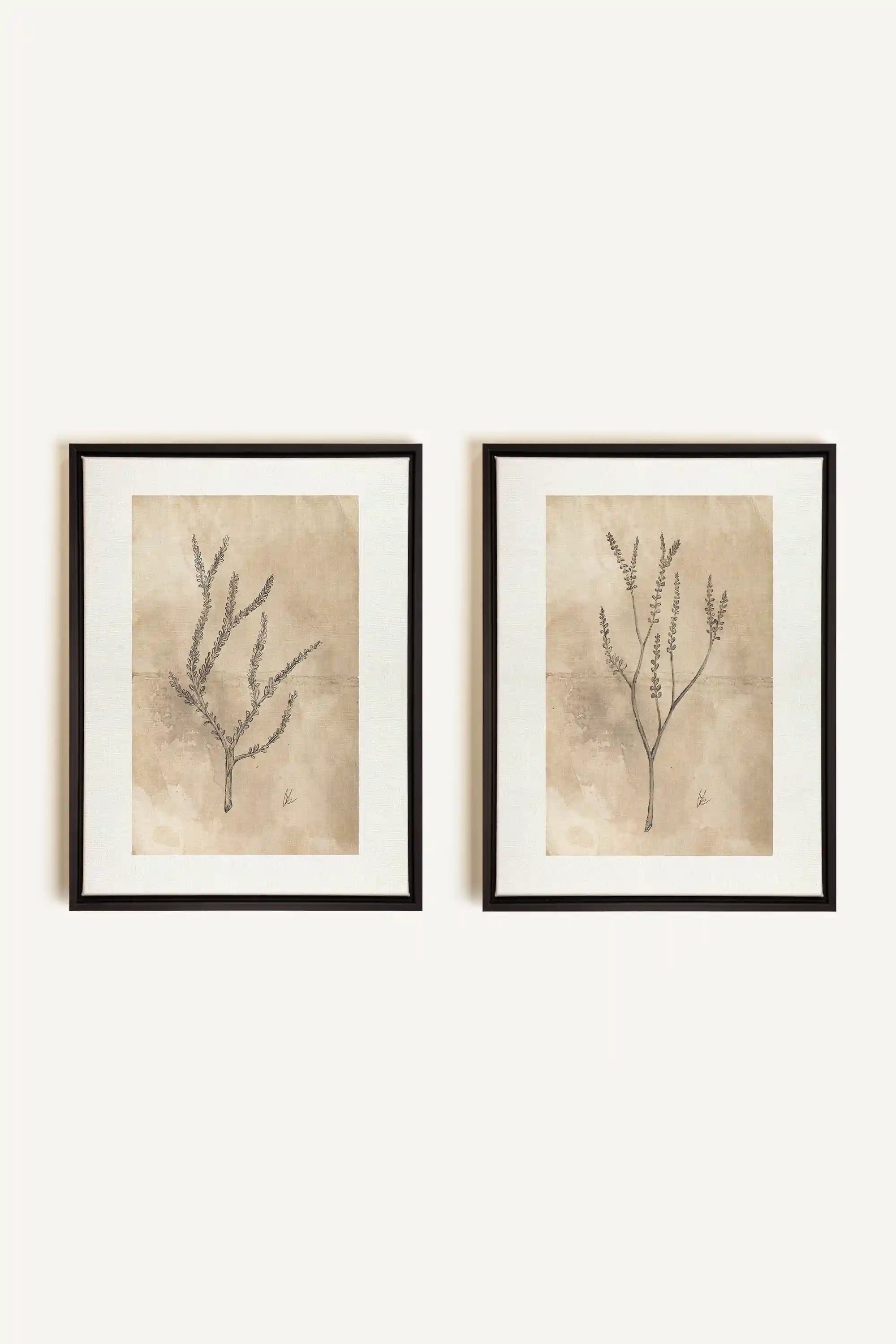 COMBINAISON JADE WILSON, 2 Oeuvres sur toile étirée, encadré Noir