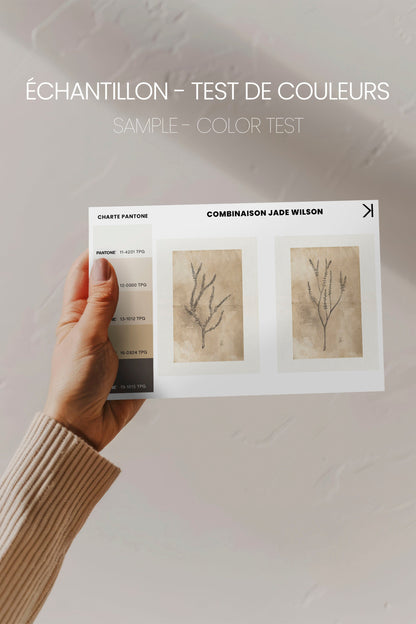 OLEKA CANVAS - COMBINAISON JADE WILSON, 2 Oeuvres sur toile étirée, encadré Blanc