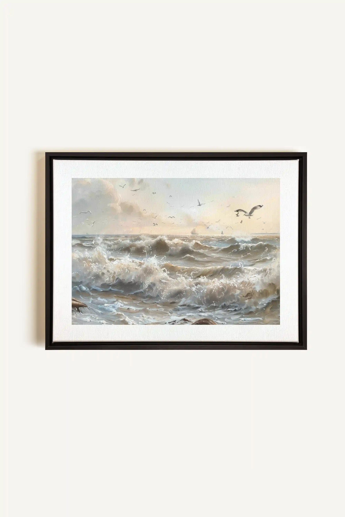 JOURNEY OF WAVES, Oeuvre sur toile étirée, encadré Noir