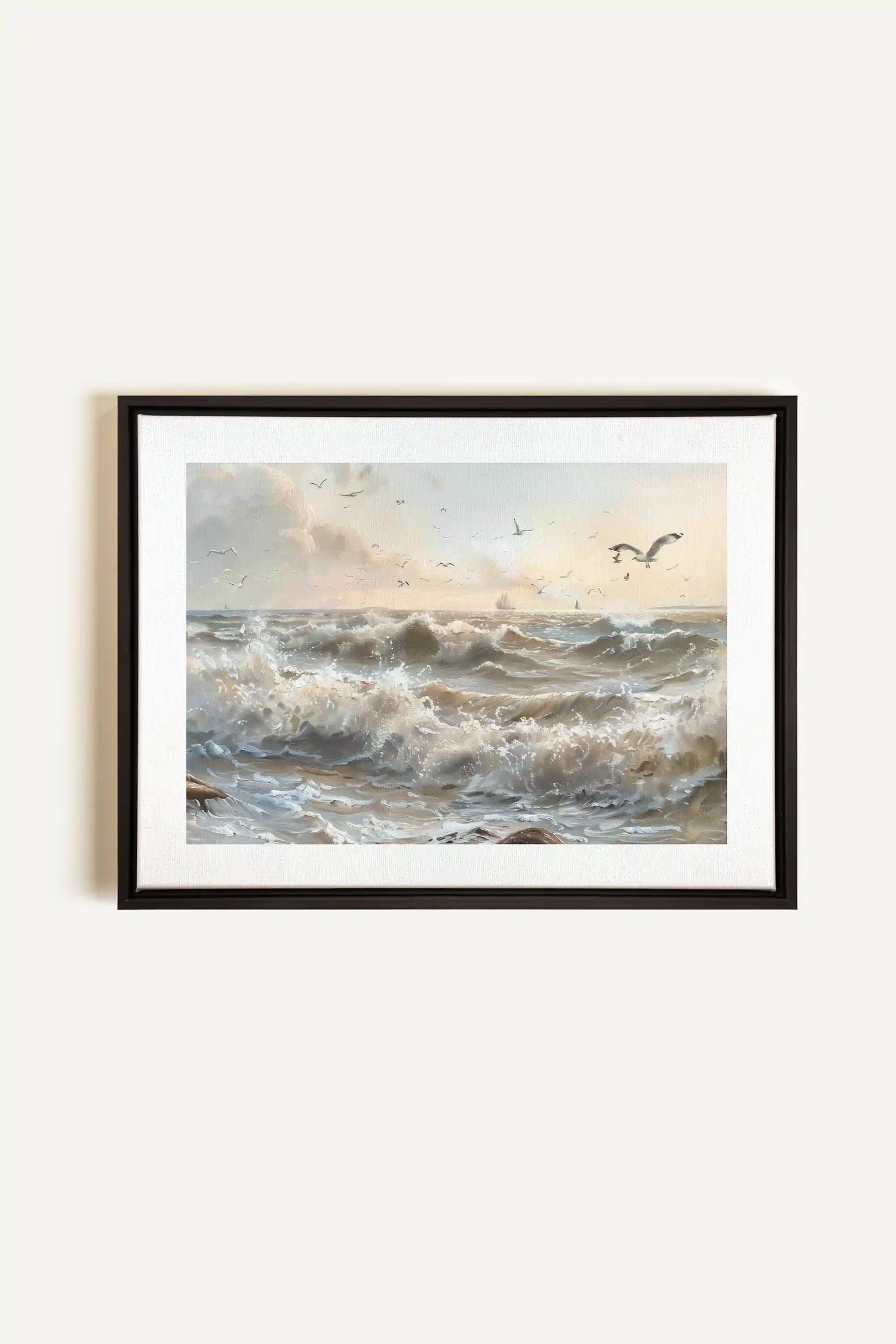 JOURNEY OF WAVES, Oeuvre sur toile étirée, encadré Noir