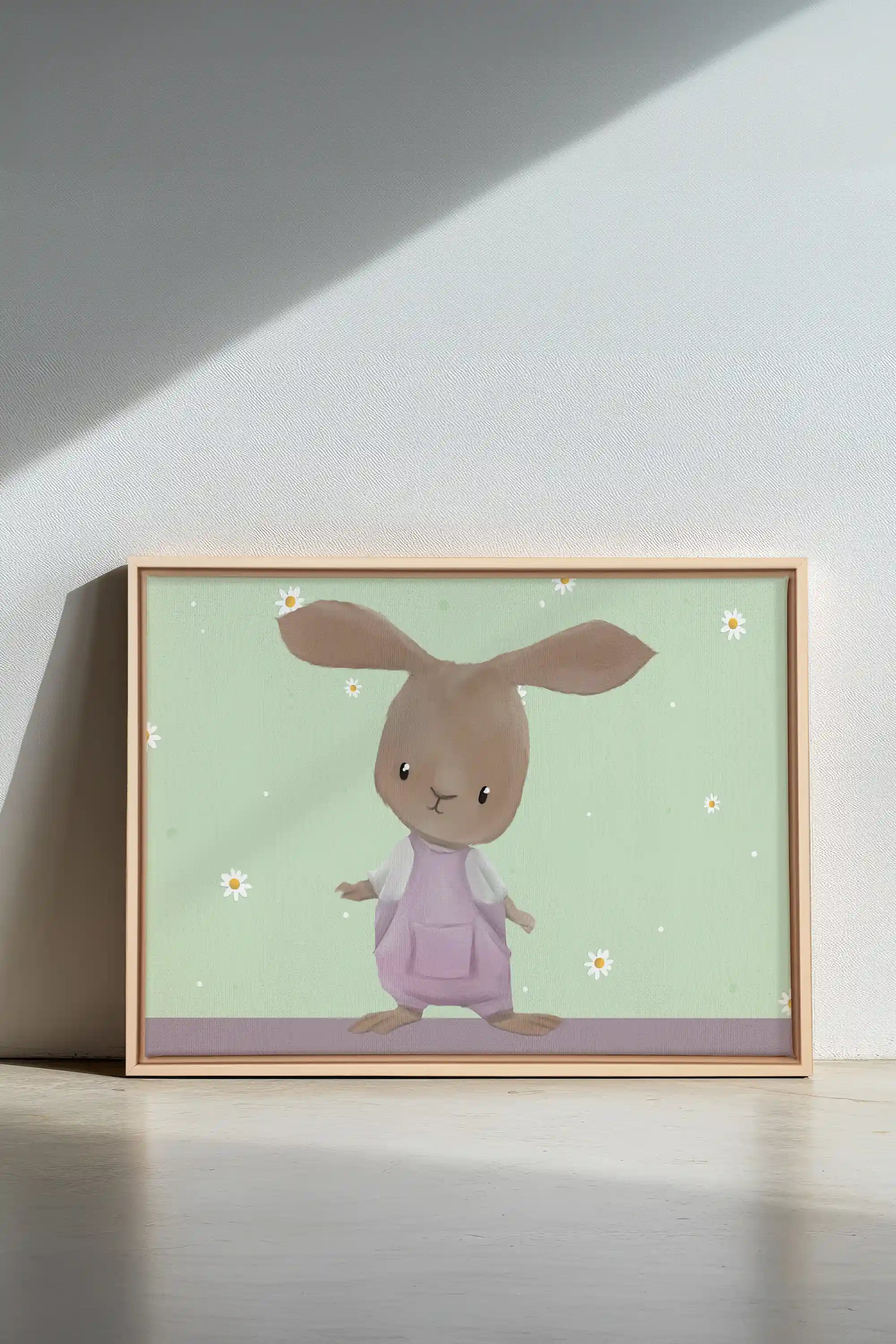 LAPIN, Oeuvre sur toile étirée, encadré Naturel Clair