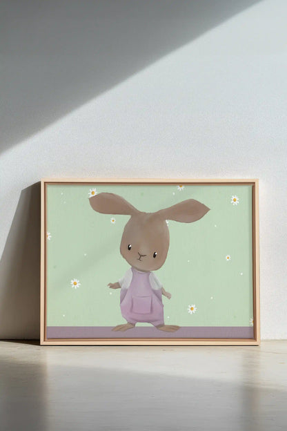 LAPIN, Oeuvre sur toile étirée, encadré Naturel Clair