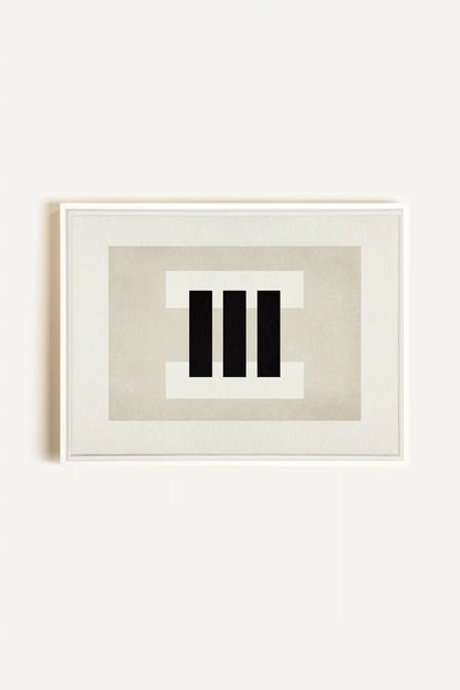 LINEWORK, Oeuvre sur toile étirée, encadré Blanc