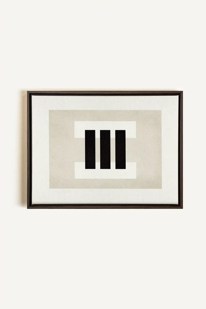 LINEWORK, Oeuvre sur toile étirée, encadré Brun Noyer