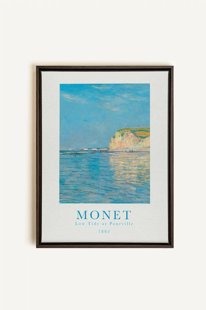 LOW TIDES, Oeuvre sur toile étirée, encadré Brun Noyer