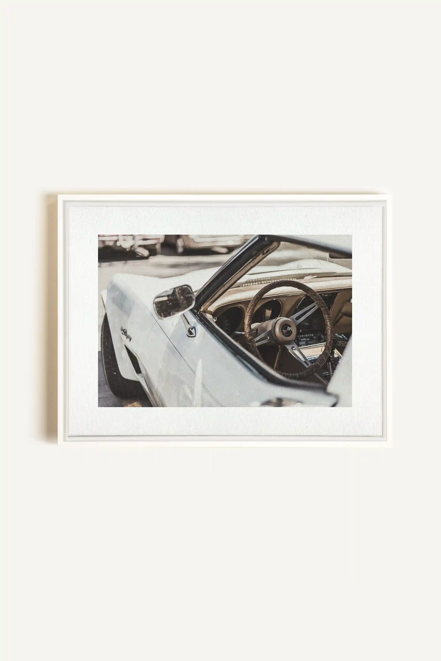 LUXURY RIDE, Artwork on stretched canvas, framed in white