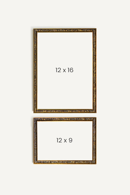 Étang doré, ensemble de 2 œuvres sur toile rigide, encadré bronze
