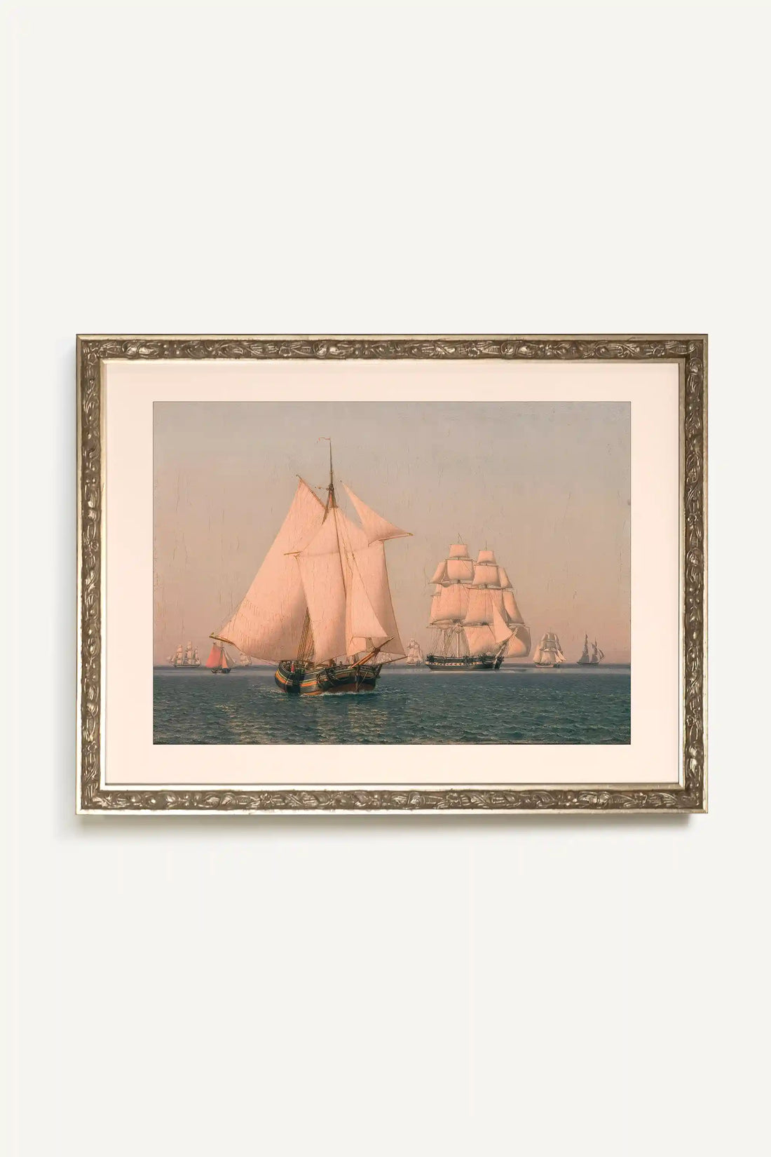 LA PROMESSE DES FLOTS, Oeuvre sur toile rigide, encadré Vintage Argent