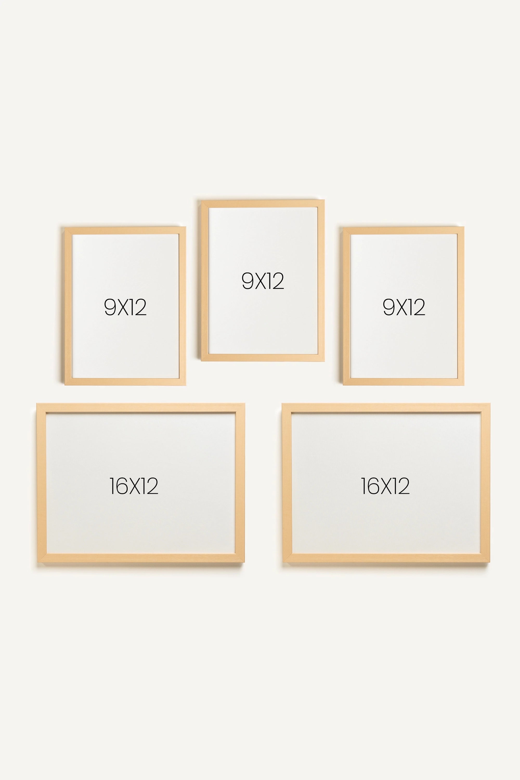 La Marinière, Set of 5 Artworks on Rigid Canvas, Framed in Natural Wood