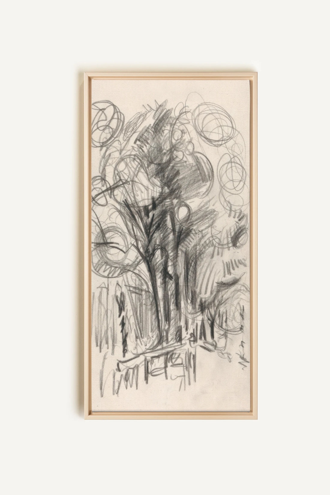 LIGNES DU VENT, Oeuvre sur toile étirée, encadré Naturel Clair