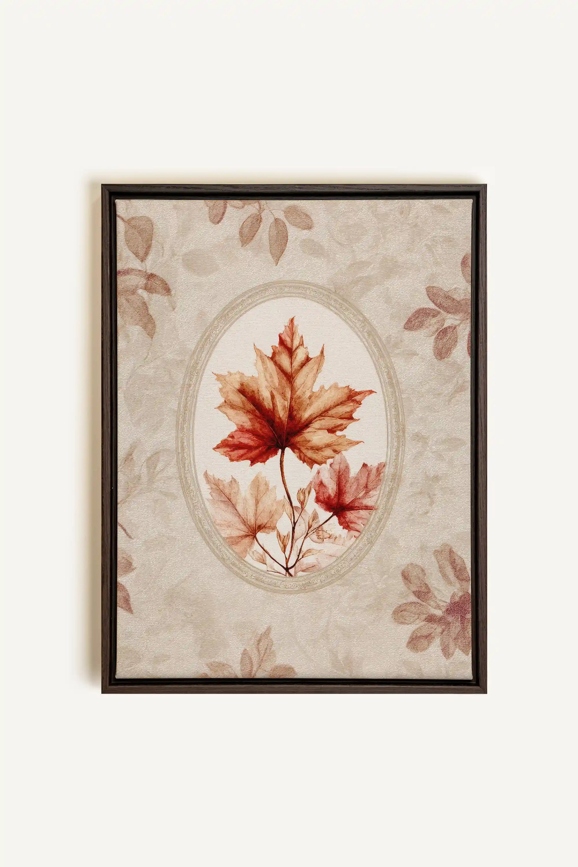 MAPLE MEMORY, Artwork on stretched canvas, framed in Walnut Brown