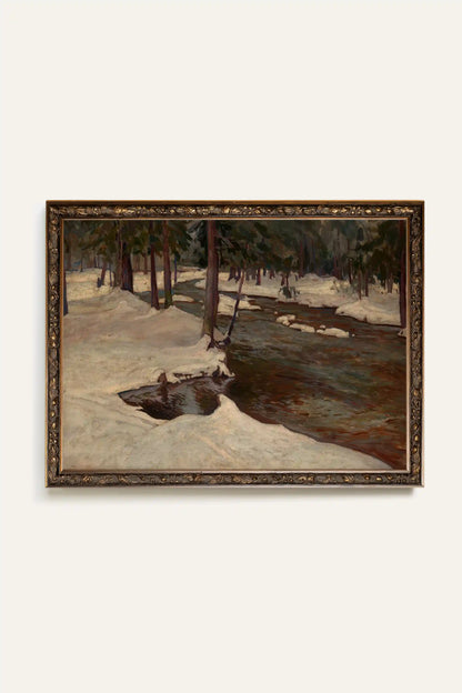 MELTING STREAM, Oeuvre sur toile étirée, encadré Vintage Bronze
