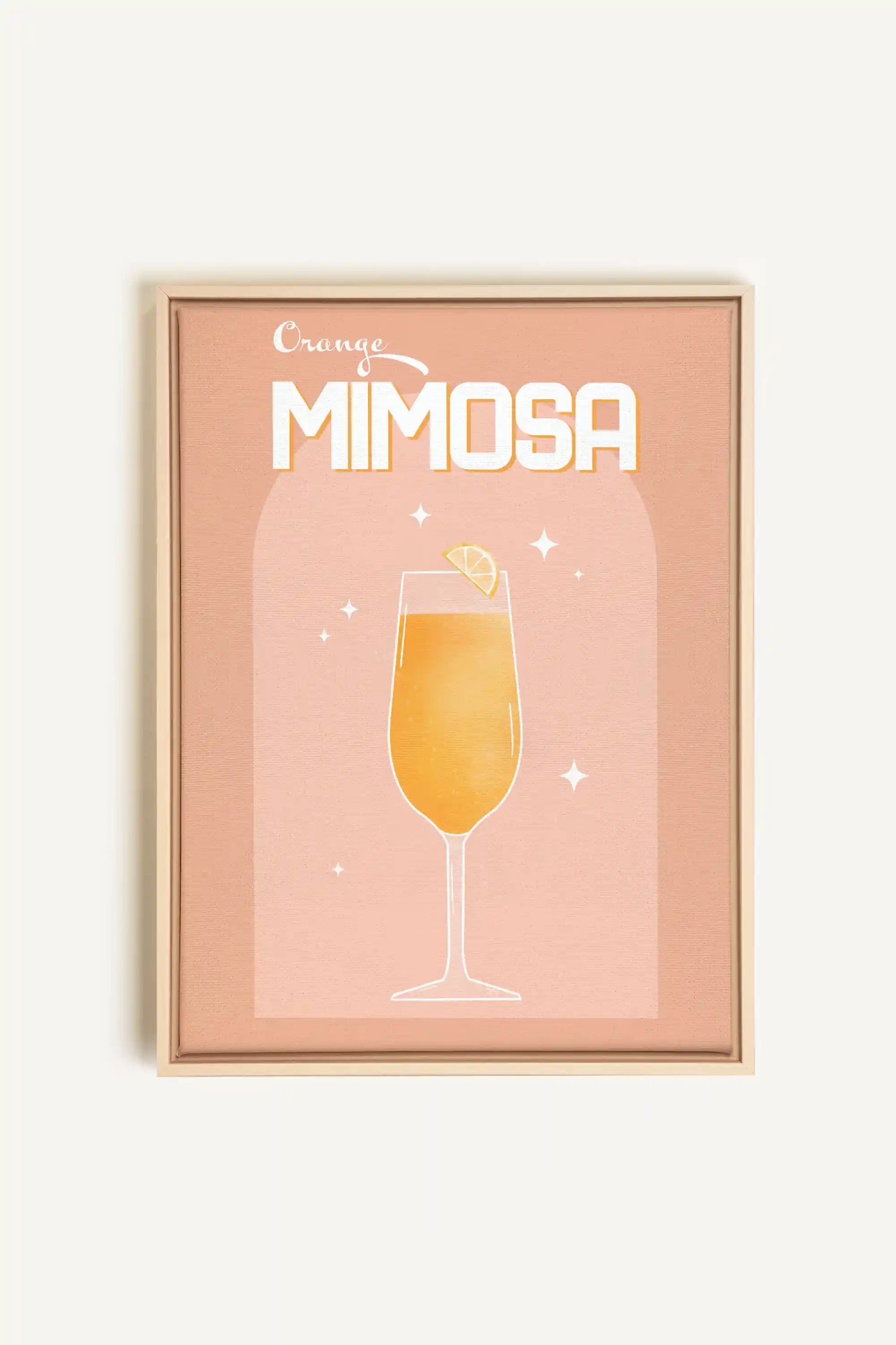 ORANGE MIMOSA, Oeuvre sur toile étirée, encadré Naturel Clair