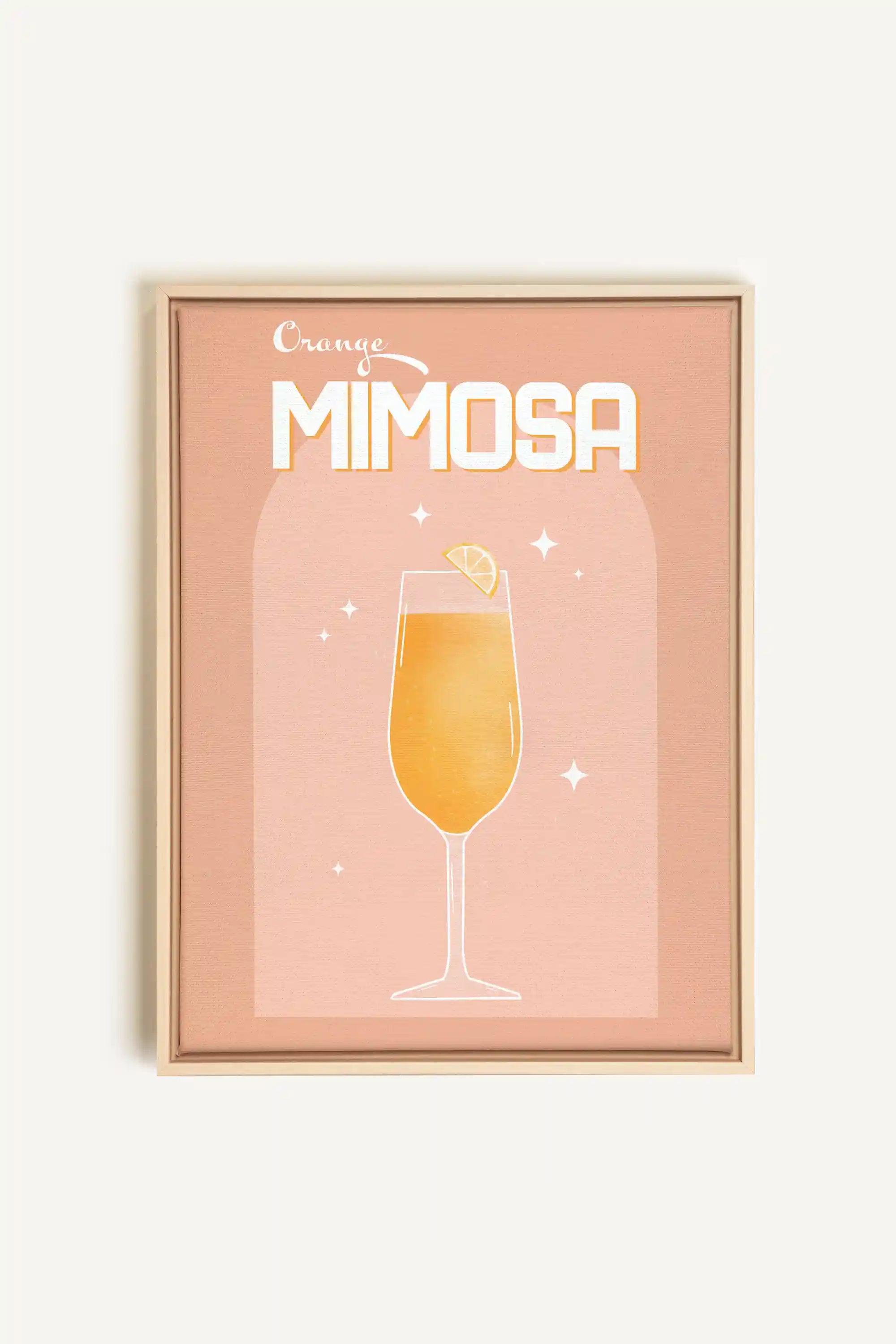 ORANGE MIMOSA, Oeuvre sur toile étirée, encadré Naturel Clair