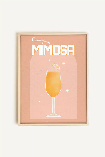 ORANGE MIMOSA, Oeuvre sur toile étirée, encadré Naturel Clair